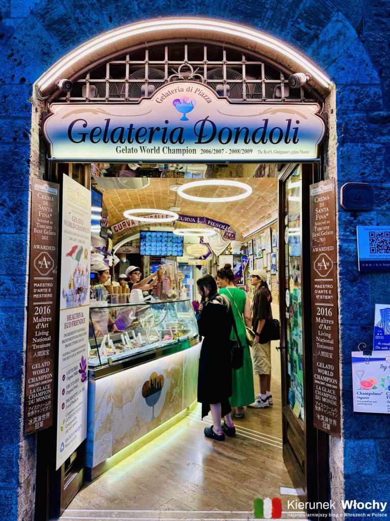 Gelateria Dondoli w San Gimignano, Toskania, Włochy (fot. Łukasz Ropczyński, kierunekwlochy.pl)