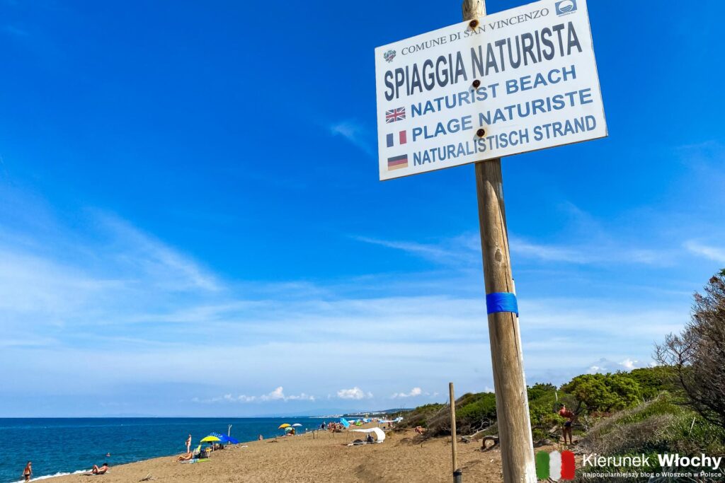 plaża naturystyczna w Parku Rimigliano, tuż obok San Vincenzo, Toskania, Włochy (fot. Łukasz Ropczyński, kierunekwlochy.pl)