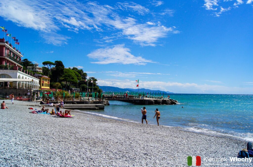 w samym centrum Santa Margherita Ligure znajdują się cztery odcinki darmowej plaży, Liguria, Włochy (fot. Łukasz Ropczyński, kierunekwlochy.pl)