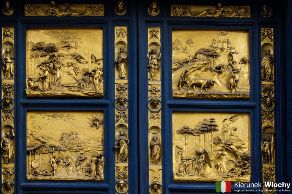 sceny ze Starego Testamentu na pozłacanych drzwiach Porta del Paradiso, Baptysterium św Jana, Florencja, Włochy (fot. Łukasz Ropczyński, kierunekwlochy.pl)