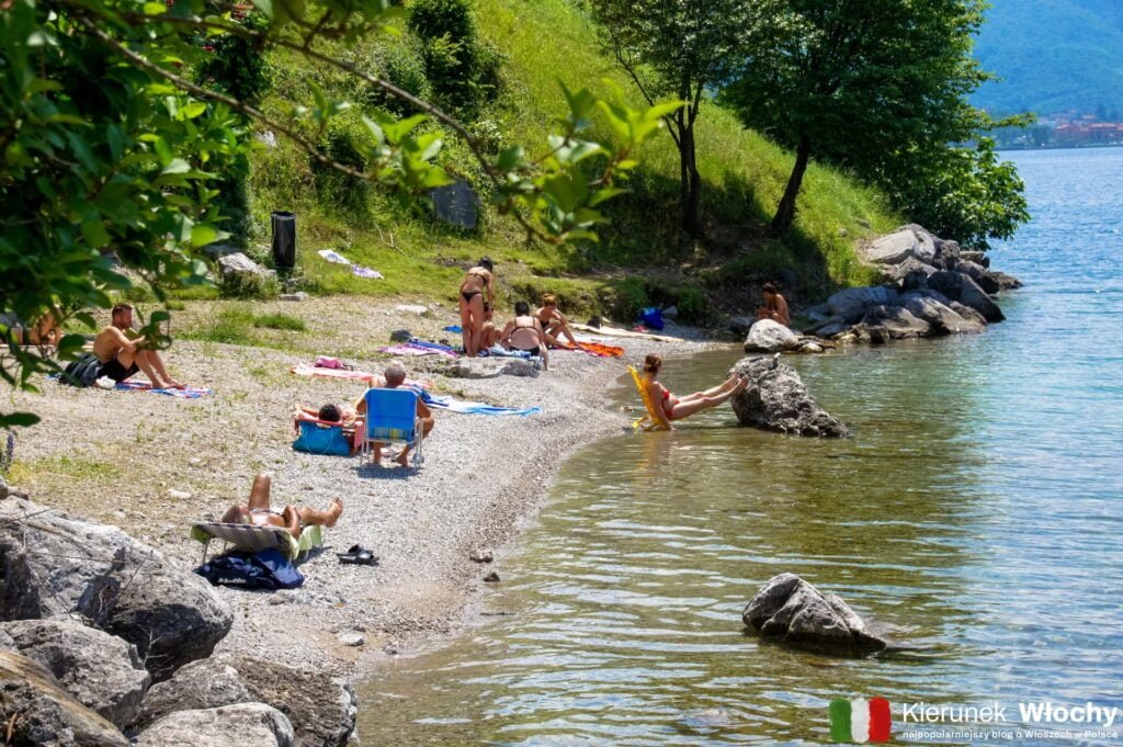 plaża Pradello położona kilka kilometrów na północ od Lecco, jezioro Como, Włochy (fot. Łukasz Ropczyński, kierunekwlochy.pl)