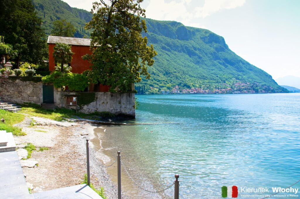 plaża w Varennie na wschodnim brzegu, jezioro Como, Włochy (fot. Łukasz Ropczyński, kierunekwlochy.pl)