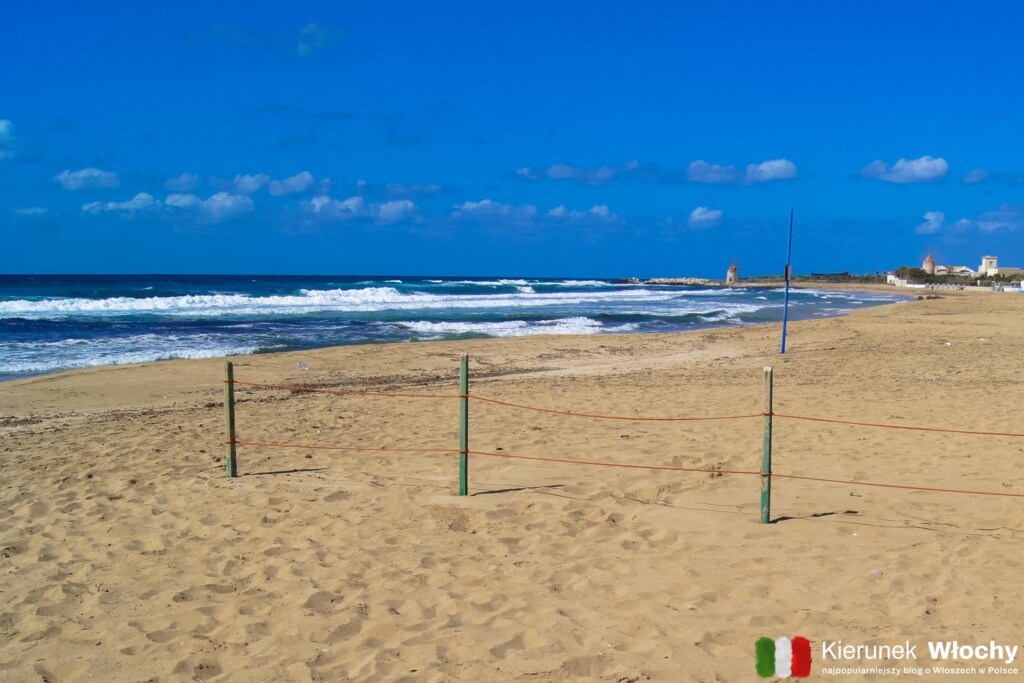 jedna z plaż we wschodniej części Trapani, najpiękniejsze plaże Sycylii (fot. Łukasz Ropczyński, kierunekwlochy.pl)