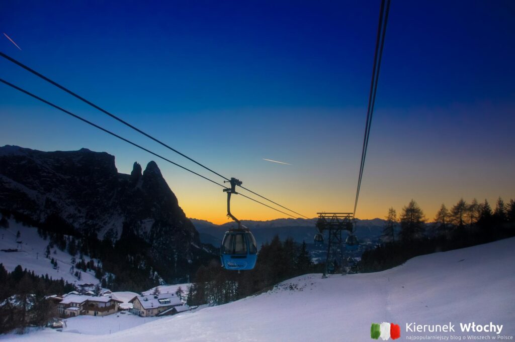 zachód słońca w Seiser Alm / Alpe di Siusi, Południowy Tyrol, Włochy (fot. Łukasz Ropczyński, kierunekwlochy.pl)