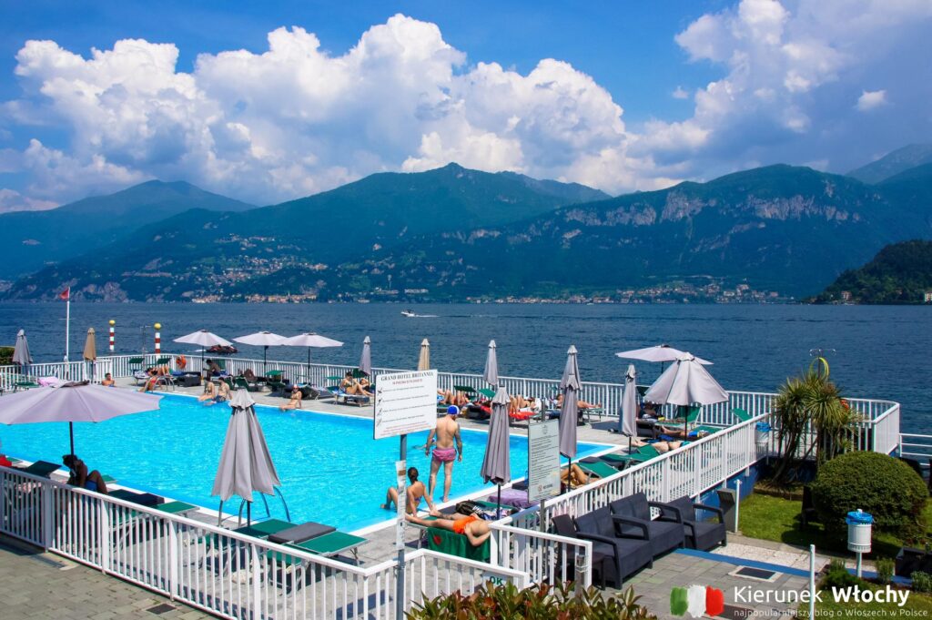 basen luksusowego Grand Hotelu Britannia w Griante – Cadenabbia nad jeziorem Como, Lombardia, Włochy (fot. Łukasz Ropczyński, kierunekwlochy.pl)