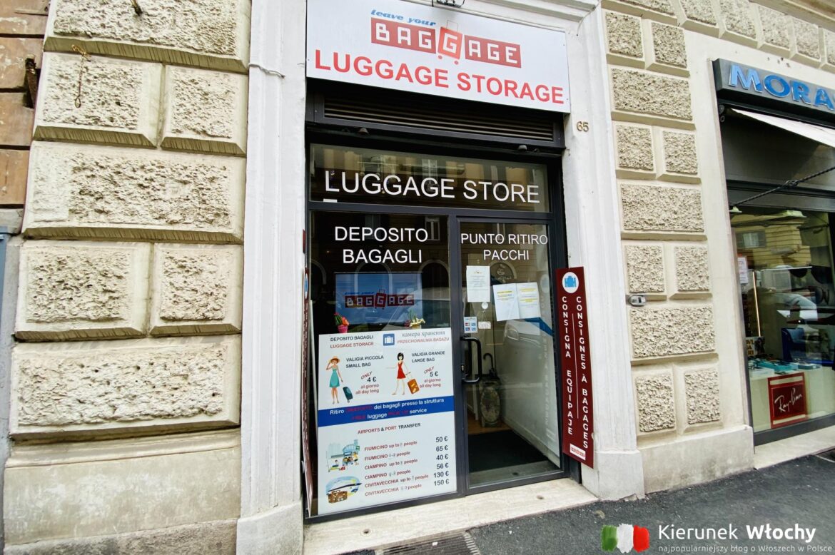 Przechowalnie bagażu w Rzymie – gdzie zostawić bagaż w Rzymie? Na zdjęciu przechowalnia bagażu przy stacji metra Ottaviano w pobliżu Watykanu (fot. Łukasz Ropczyński, kierunekwlochy.pl) Przechowalnie bagażu w Rzymie - gdzie zostawić bagaż w Rzymie? Na zdjęciu przechowalnia bagażu przy stacji metra Ottaviano w pobliżu Watykanu (fot. Łukasz Ropczyński, kierunekwlochy.pl)