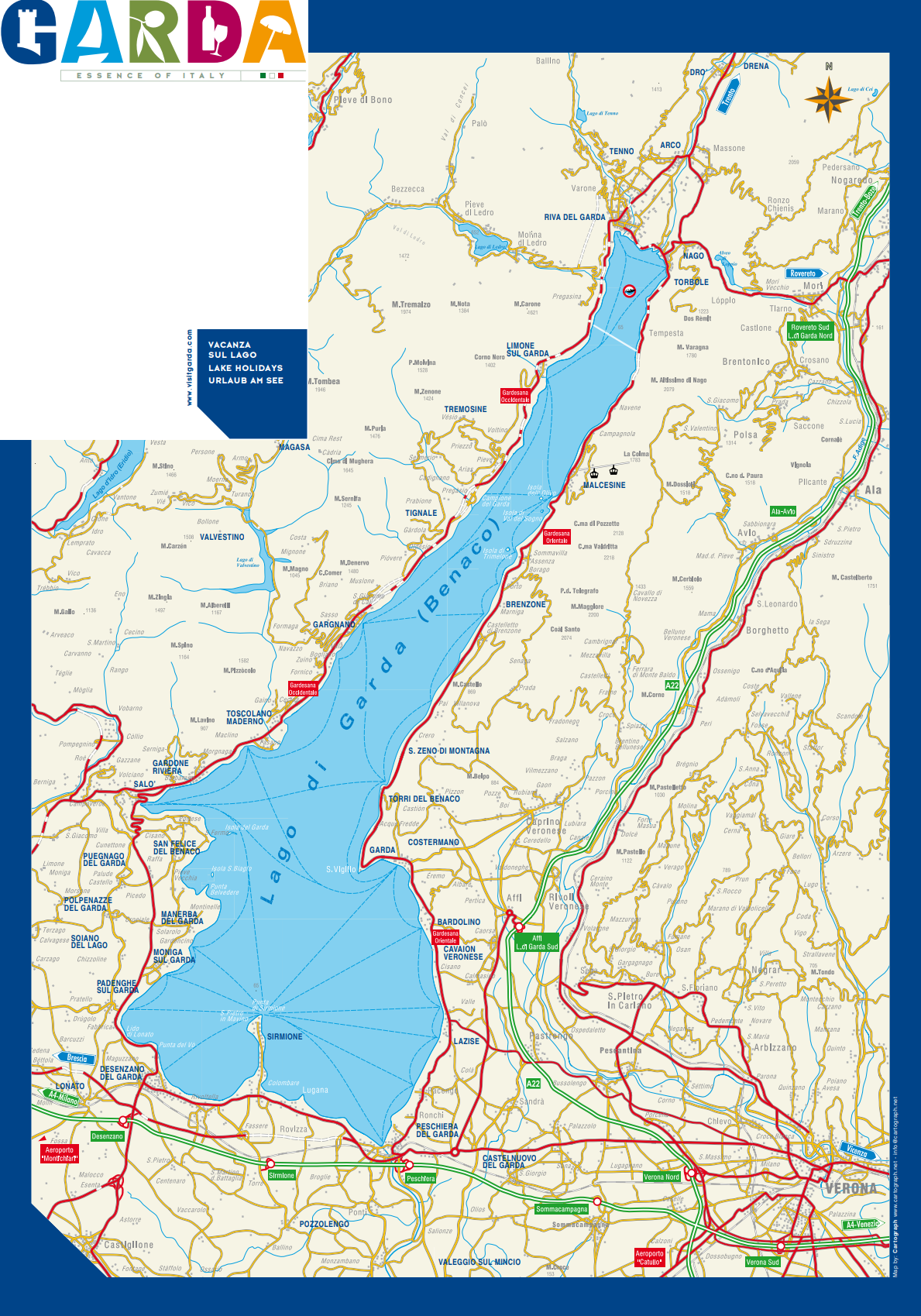 Jezioro Garda - mapa turystyczna