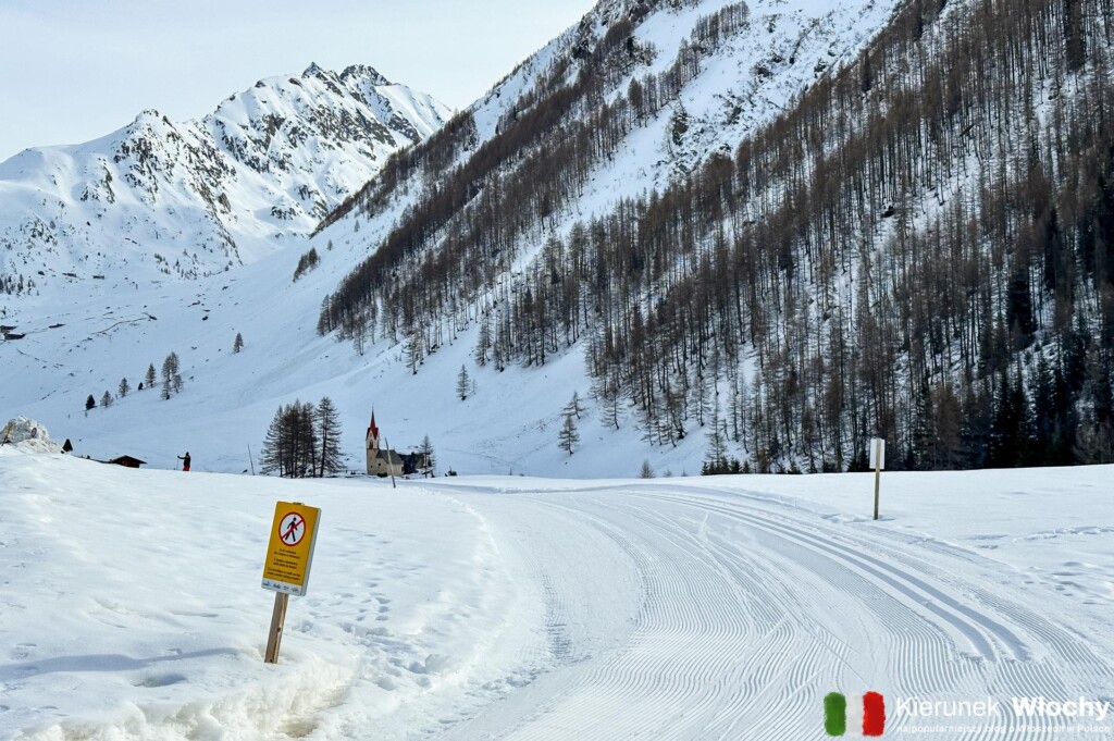 trasa do narciarstwa biegowego w Rein in Taufers / Riva di Tures, dolina Ahrntal, Południowy Tyrol (fot. Łukasz Ropczyński, kierunekwlochy.pl)