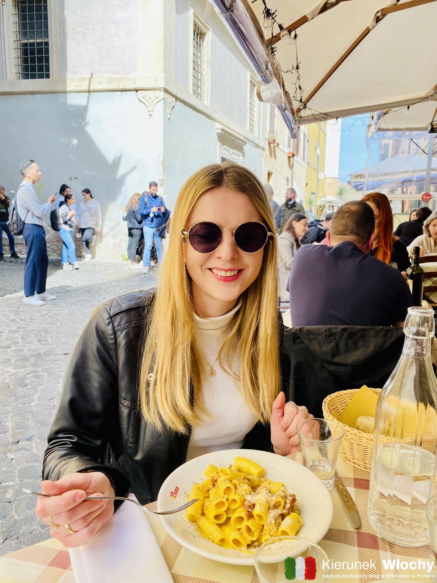najlepsza carbonara w Trattorii Da Enzo al 29 na Zatybrzu, Rzym (fot. Łukasz Ropczyński, kierunekwlochy.pl)