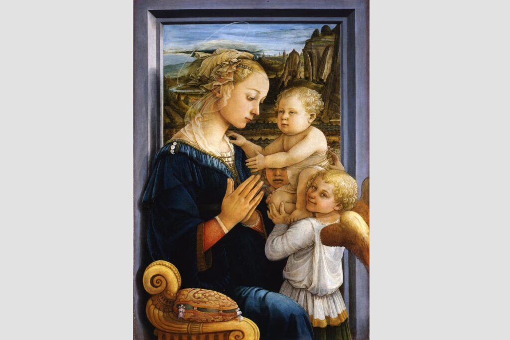 Filippo Lippi, Matka Boska z dzieciątkiem i dwoma aniołami (źródło zdjęcia: oficjalna strona uffizi.it)