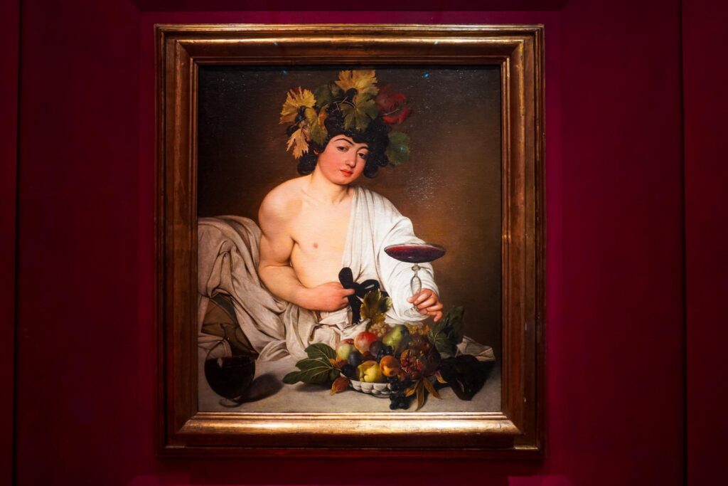 "Bachus", obraz Caravaggia, który znajduje się w zbiorach Galerii Uffizi we Florencji (fot. Łukasz Ropczyński, kierunekwlochy.pl)