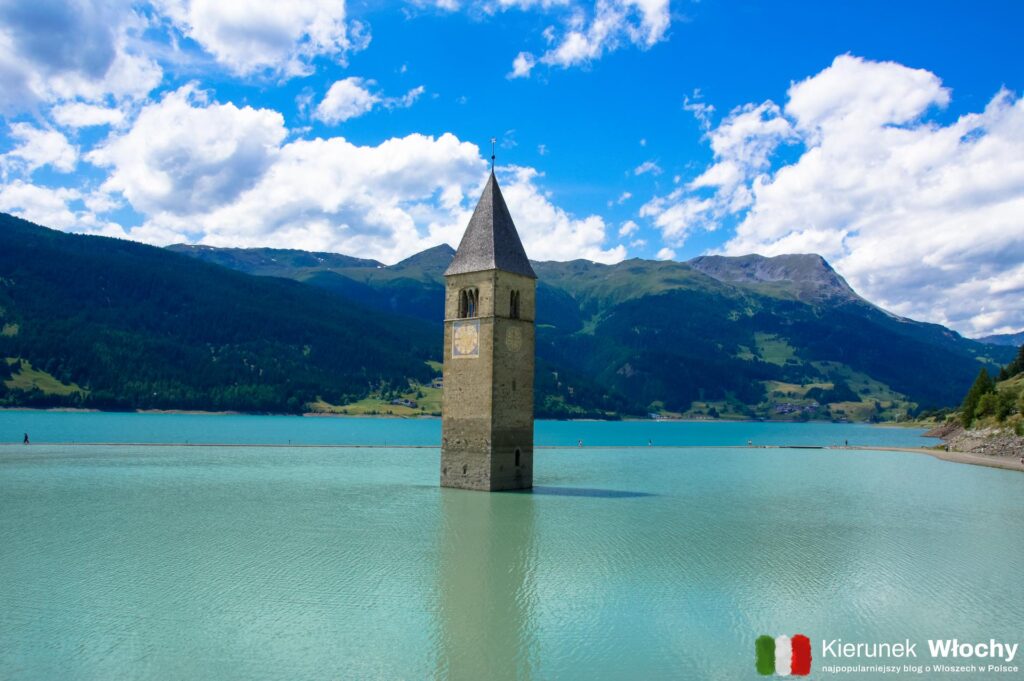 jezioro Lago di Resia / Jezioro Reschensee, Południowy Tyrol / Südtirol, Włochy (fot. Łukasz Ropczyński, kierunekwlochy.pl)