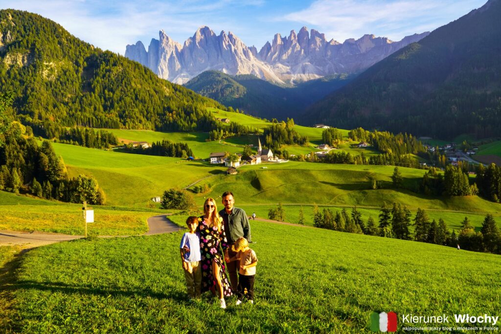 punkt widokowy Santa Maddalena w dolinie Val di Funes, Południowy Tyrol, Südtirol, Włochy (fot. Łukasz Ropczyński, kierunekwlochy.pl)