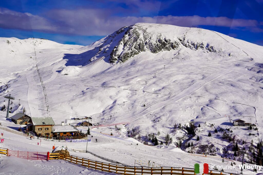 trasy narciarskie na Merano 2000, widok z wagonika kolejki gondolowej Naifjoch, Południowy Tyrol, Włochy (fot. Łukasz Ropczyński, kierunekwlochy.pl)