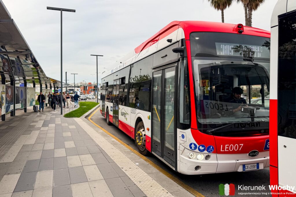 przystanek autobusu Alibus oddalony jest o 200 m od terminalu przylotów, jak dojechać z lotniska w Neapolu do centrum miasta (fot. Łukasz Ropczyński, kierunekwlochy.pl)